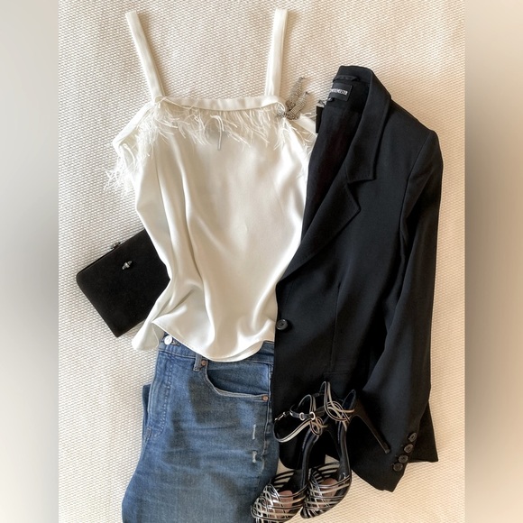 DKNY CAMI WITH FEATHERS - Picture 2 of 7